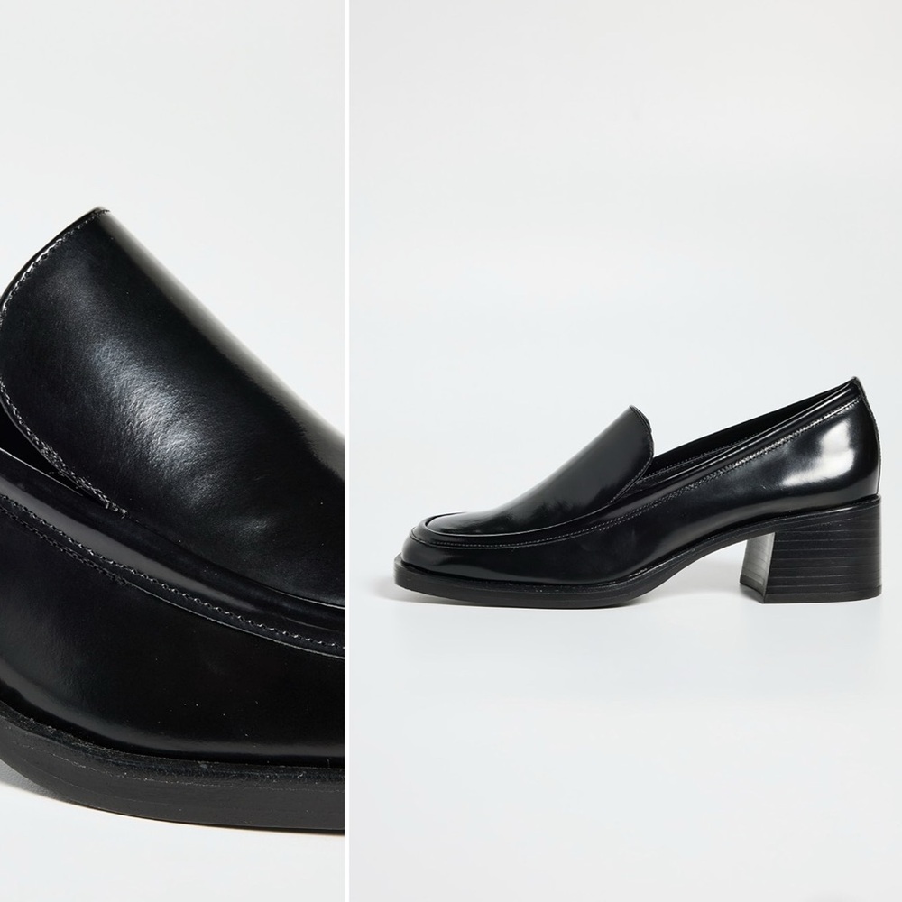 Reformation Black Leather Slip-On Loafers - Picture 10 of 12